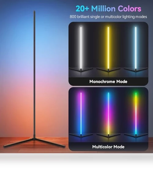 Smart Adjust RGB LED Corner Floor Lamp — Standing Lights, IOHFOI