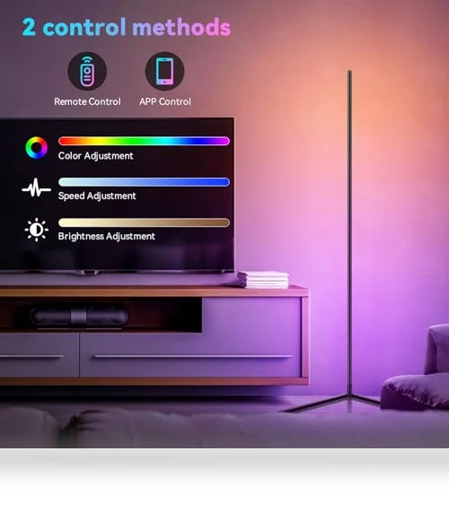 Smart Adjust RGB LED Corner Floor Lamp — Standing Lights, IOHFOI