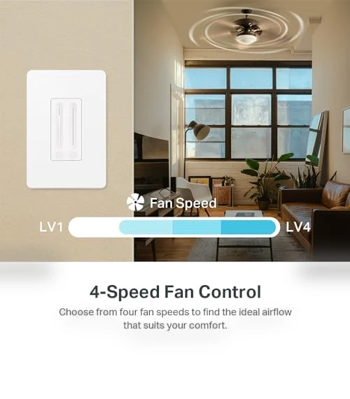 Smart Ceiling Fan Control & Dimmer Switch — Ceiling Fan Wall Controls, Kasa
