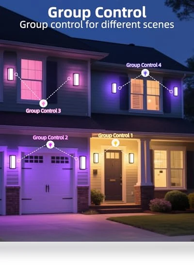 Smart Porch Lights Color Changing Exterior Lighting Fixtures — Outdoor Wall Lighting, RAYVO