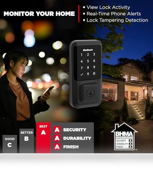 Wi-Fi Smart Lock with Touchscreen Keyless Entry — Deadbolts, Kwikset