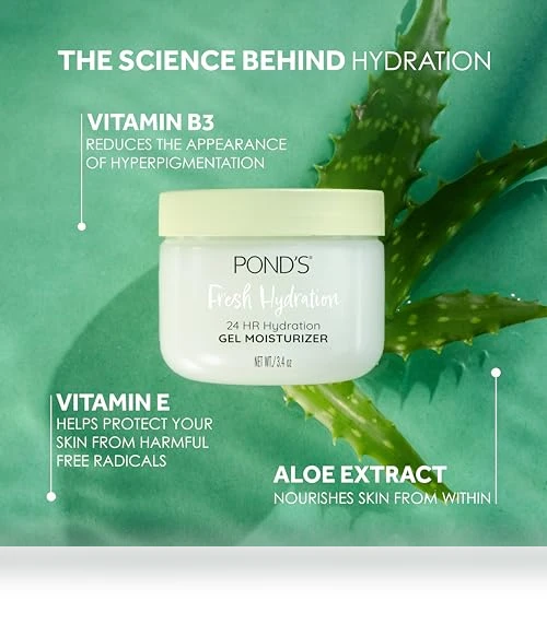 Aloe Extract & Vitamin B3 Gel Face Moisturizer — Facial Hydration, POND'S