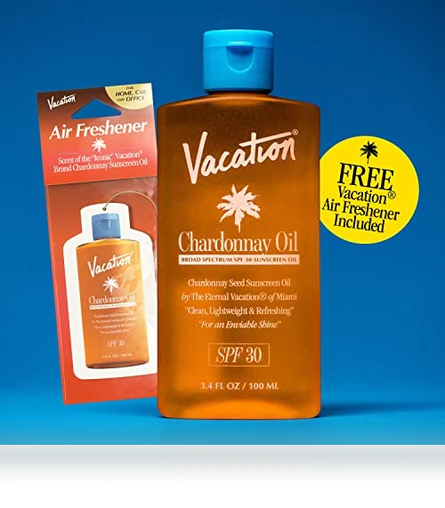 Chardonnay Oil SPF 30 & Air Freshener Bundle — Face Tan Enhancers, Vacation Inc.