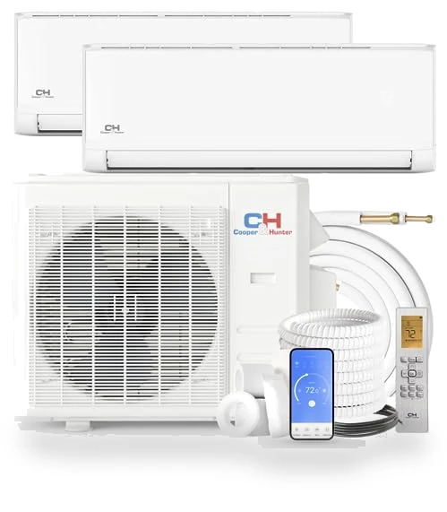 Dual Zone Wall Mount Ductless Mini Split A/C Air to Air Inverter Heater — Split-System, Cooper & Hunter