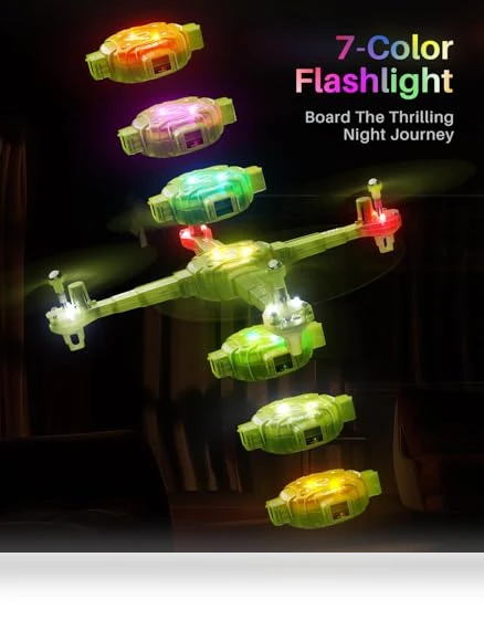 Kids Drone with 7-Color LED Light — RC Helicopters, Syma