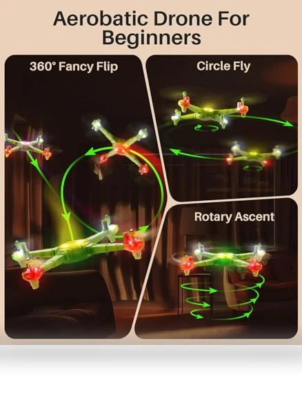 Kids Drone with 7-Color LED Light — RC Helicopters, Syma