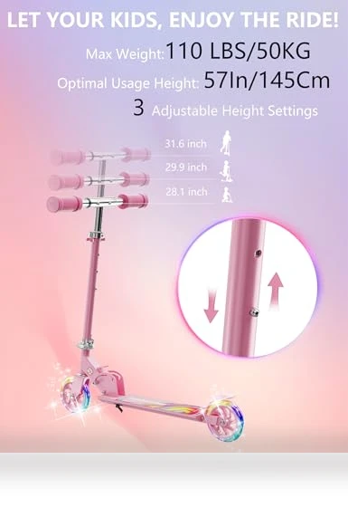 Kids Kick Scooter with LED Light Up — Push Scooters, Guwph