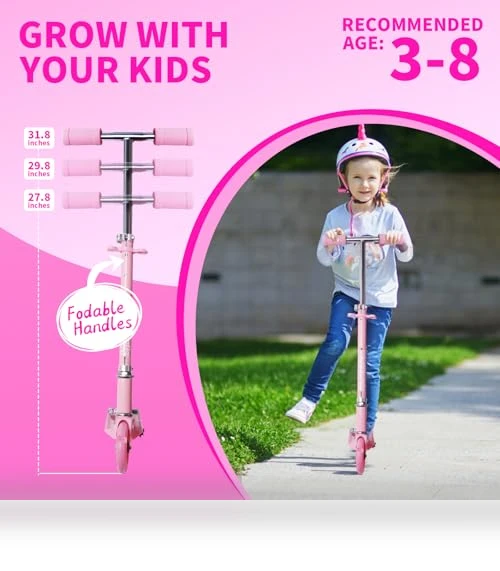 Kids Kick Scooter with Light Up Wheels — Push Scooters, Nattork