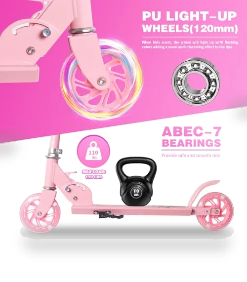 Kids Kick Scooter with Light Up Wheels — Push Scooters, Nattork