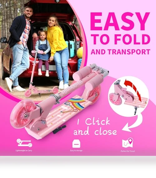 Kids Kick Scooter with Light Up Wheels — Push Scooters, Nattork