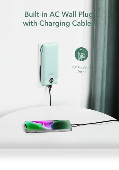 Portable Charger with Built in Cables and Wall Plug — Chargers, VEGER