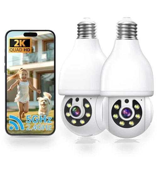 2K Light Bulb Security Camera — Smart Home Security, Noahtec