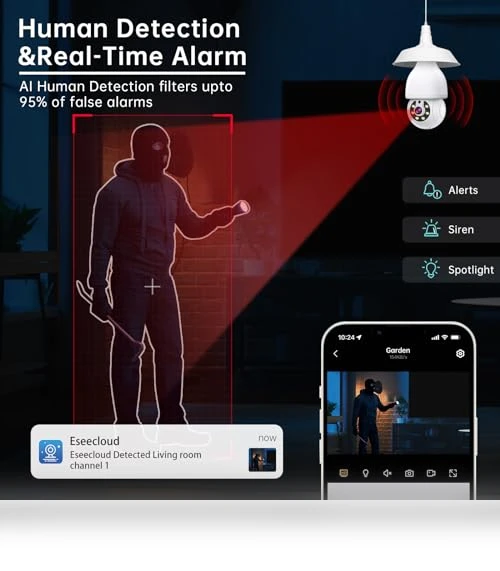 2K Light Bulb Security Camera — Smart Home Security, Noahtec