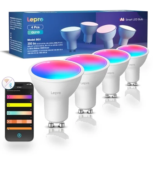 AI GU10 Smart Bulb - RGBCW Dimmable Color Changing LED Bulbs — LED, Lepro