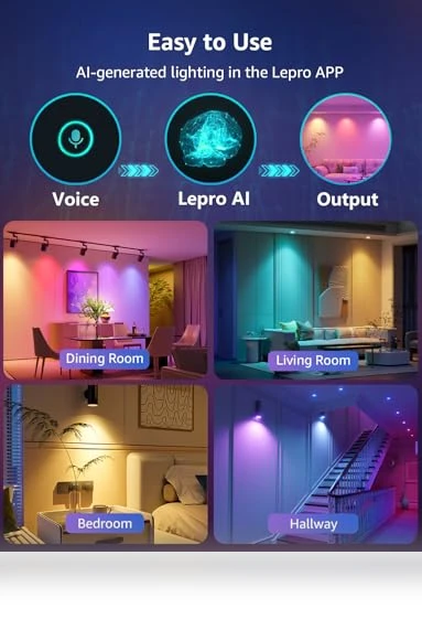 AI GU10 Smart Bulb - RGBCW Dimmable Color Changing LED Bulbs — LED, Lepro