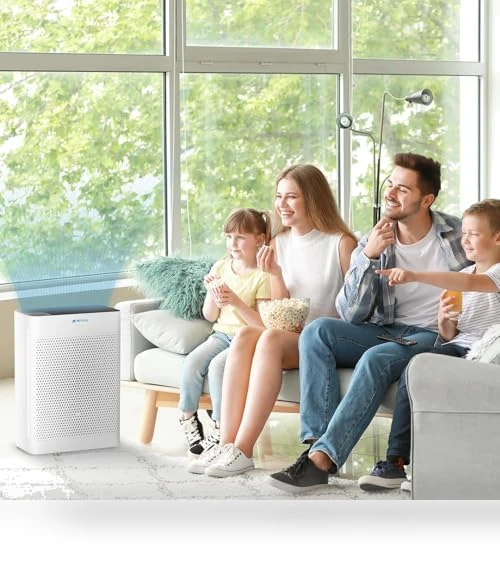 Large Room Air Purifier with Air Quality Monitor — HEPA Air Purifiers, HEYAXA