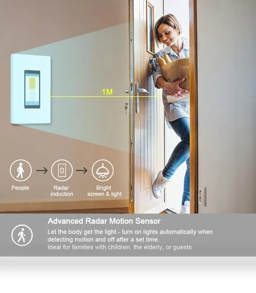 LCD Smart Light Switch with Motion Sensor — Dimmer Switches, LANBON