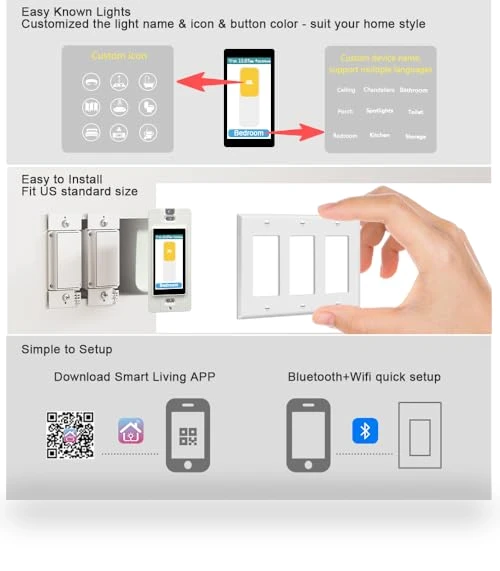 LCD Smart Light Switch with Motion Sensor — Dimmer Switches, LANBON