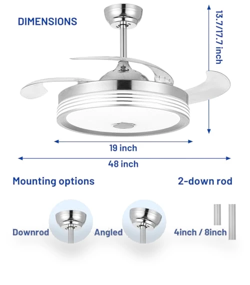 Modern Retractable Ceiling Fan with Lights and Remote Control — Ceiling Fan Lighting Solutions, Dr.Light