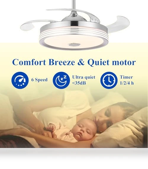 Modern Retractable Ceiling Fan with Lights and Remote Control — Ceiling Fan Lighting Solutions, Dr.Light