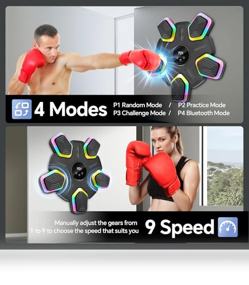 Music Boxing Machine with Parent-Child Gloves — Boxing Training Gear, SHGUMITE