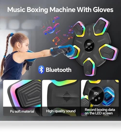Music Boxing Machine with Parent-Child Gloves — Boxing Training Gear, SHGUMITE