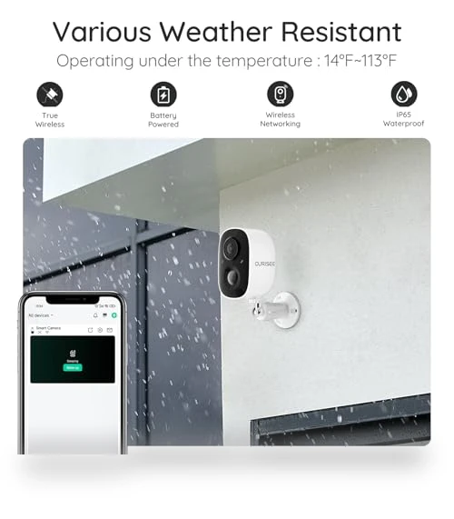 Outdoor Security Camera Wireless 2K — Security Cameras, CURISEE