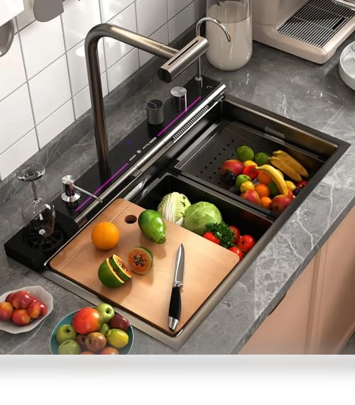Smart Kitchen Sink with Digital Display — Smart-Touch Kitchen Faucets, SDGRP
