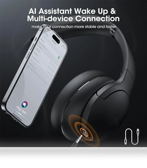 Upgrade Bluetooth Headphones Over Ear — Over-Ear Headphones, DOQAUS