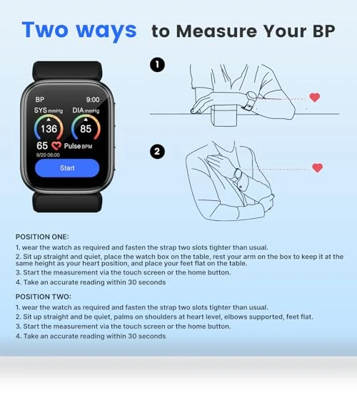 Blood Pressure Monitor Smart Watch — Smartwatches, YHE
