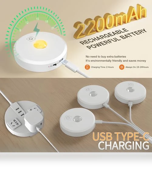 Cordless Puck Lights with Remote Control — Tap Lights, MICLIONLED