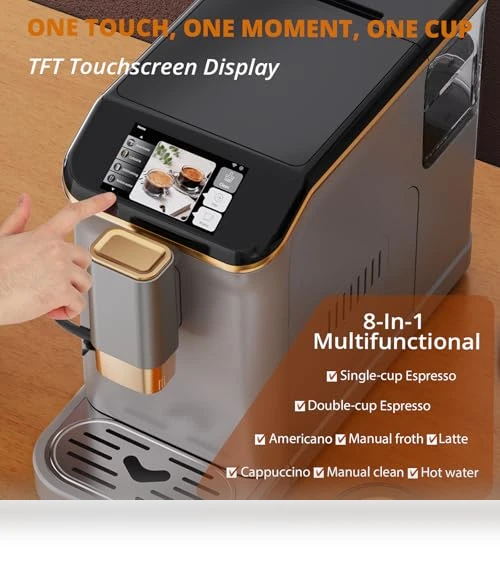 Fully Automatic Espresso Machine with Integrated Milk Frothing and Coffee Grinder — Coffee & Espresso Combos, GarveeLife