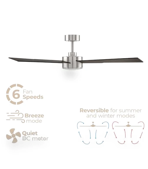 Smart 4-Blade Ceiling Fan with LED Light Kit — Ceiling Fan Lighting Solutions, East Grove Home