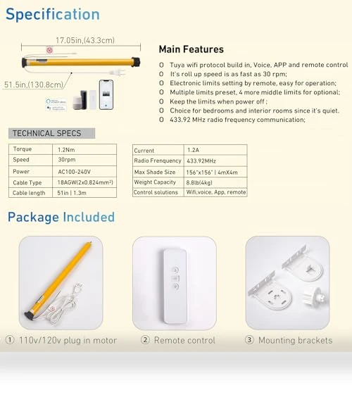 Smart Blinds Motor — Smart Home Hubs & Controllers, HUIYEETEX