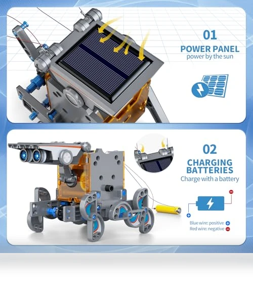 12-in-1 Education Solar Robot Toys — Solar Power, WATUDOU