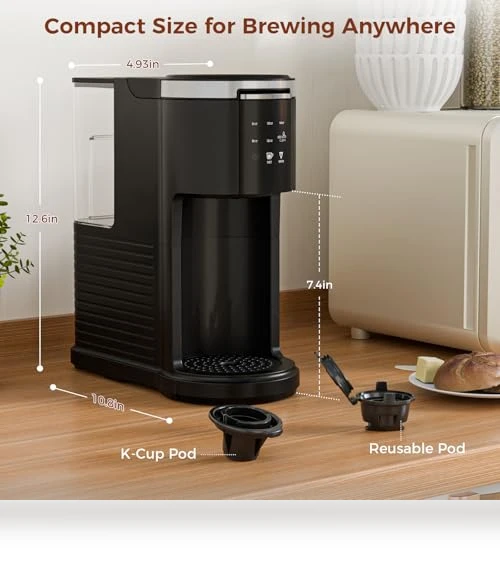 2 in 1 Coffee Machine for K-Cup & Ground Coffee — Brewing Excellence, Electactic