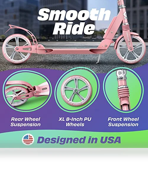 Adjustable Height Folding Scooter — Push Scooters, SKIDEE