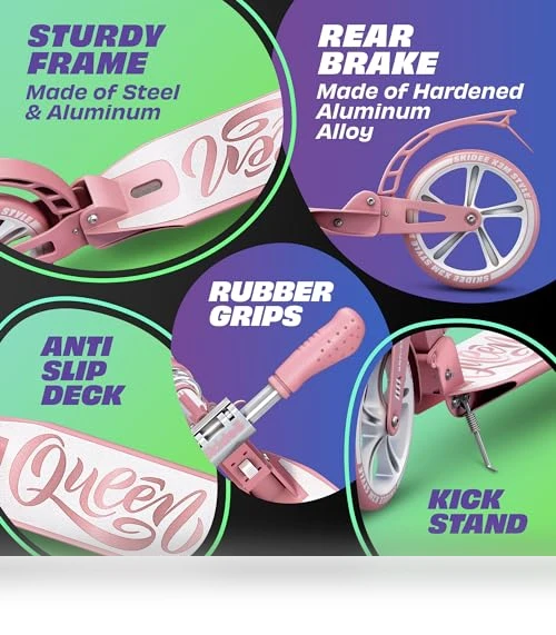 Adjustable Height Folding Scooter — Push Scooters, SKIDEE
