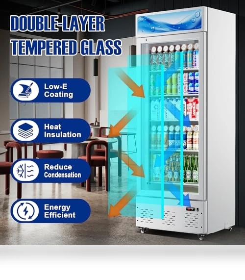 Commercial Beverage Fridge Merchandiser Refrigerator — Drink Coolers, ECEVT