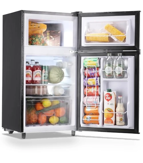 Mini Fridge with Freezer Two Doors Compact Refrigerator — Mini Fridges, WANAI