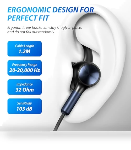 Wired USB-C Earbuds with Microphone — In-Ear Headphones, AFGHOA