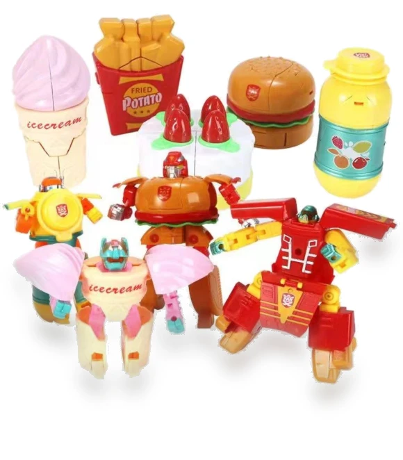 Robot Transformer in the Form of French Fries Hamburger — Pretend Play, Shihehong