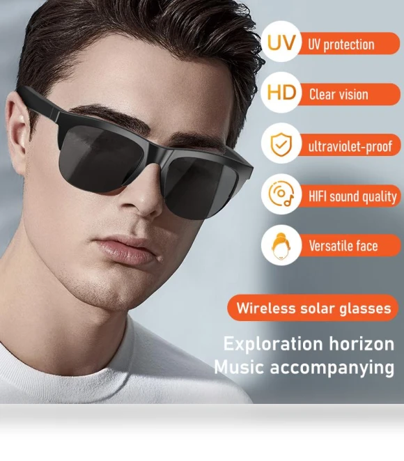 Smart Bluetooth Stereo Headset Glasses — Smart Glasses, Meiteai-Electronics