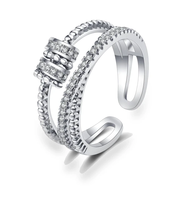 Smart Silver Ring with Rotating Diamond — Smart Rings, Polaris star