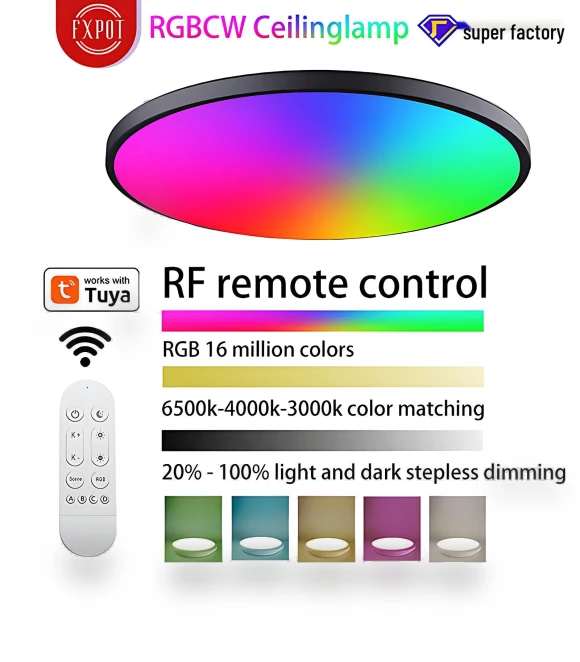Ultra-thin Dimmable Smart Ceiling Lamp — Overhead Lighting, TrendVibeCN