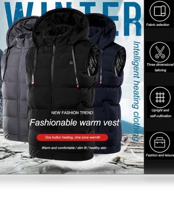 USB Heated Smart Vest — Men's Vests, ElongPaoXiao