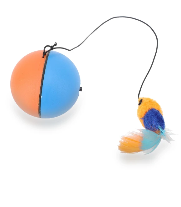 Automatic Moving Cat Ball with Feather Plush Hanging — Balls, Neoglint