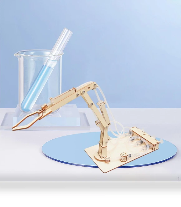 Hydraulic Robotic Arm 3D Wooden Puzzle — Educational, SunshineTek