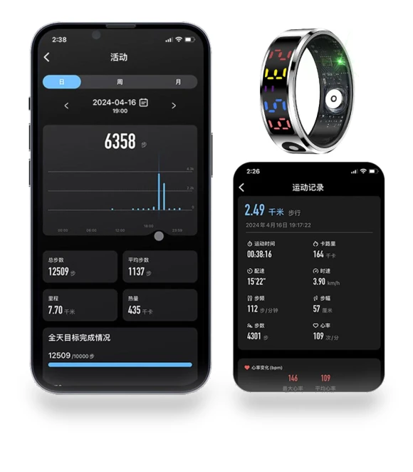 Smart Ring with Display Screen and Touch Health Manager — Smart Rings, Good Household Items