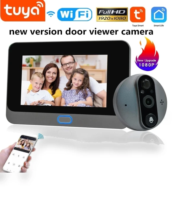 Smart WiFi Electric Doorbell with Peephole — Smart Home Security, Crown Global